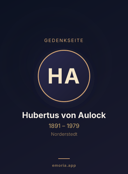 Gedenkportrait von Hubertus von Aulock