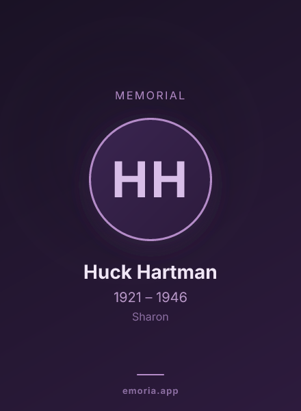 Memorial portrait of Huck Hartman