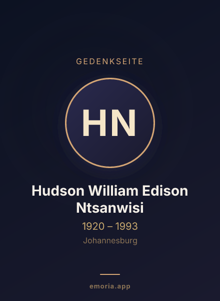 Gedenkportrait von Hudson William Edison Ntsanwisi