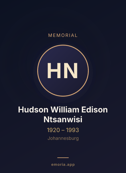 Memorial portrait of Hudson William Edison Ntsanwisi