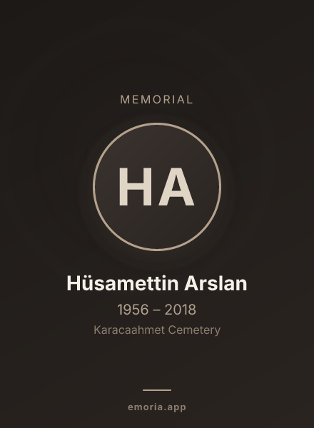Memorial portrait of Hüsamettin Arslan