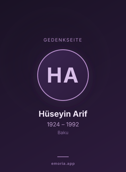 Gedenkportrait von Hüseyin Arif