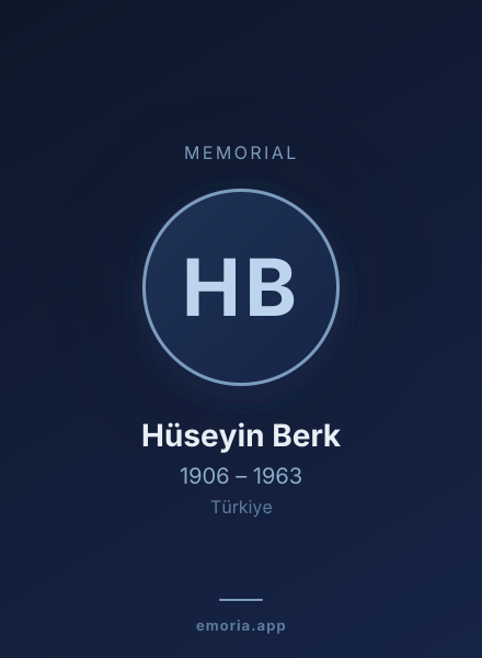 Memorial portrait of Hüseyin Berk