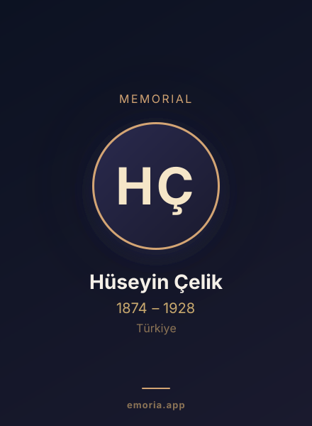 Memorial portrait of Hüseyin Çelik