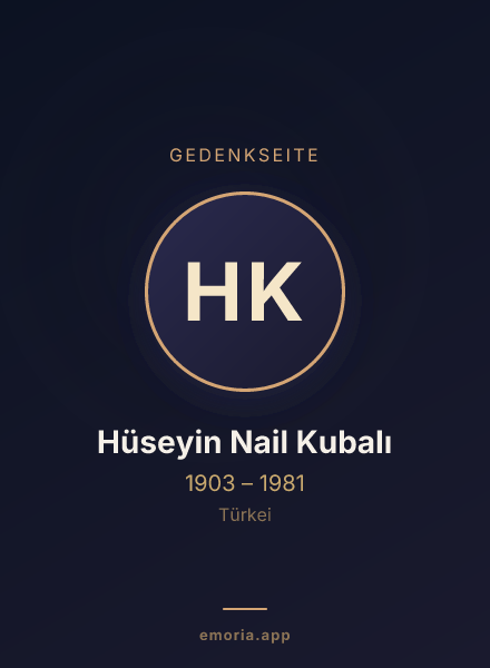 Gedenkportrait von Hüseyin Nail Kubalı