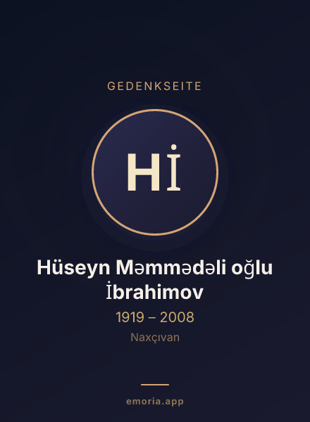 Gedenkportrait von Hüseyn Məmmədəli oğlu İbrahimov