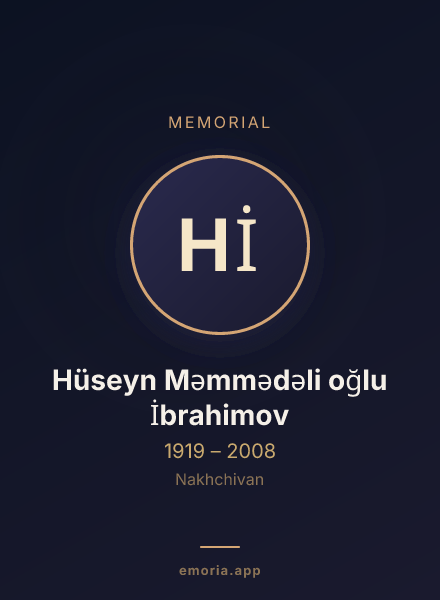 Memorial portrait of Hüseyn Məmmədəli oğlu İbrahimov