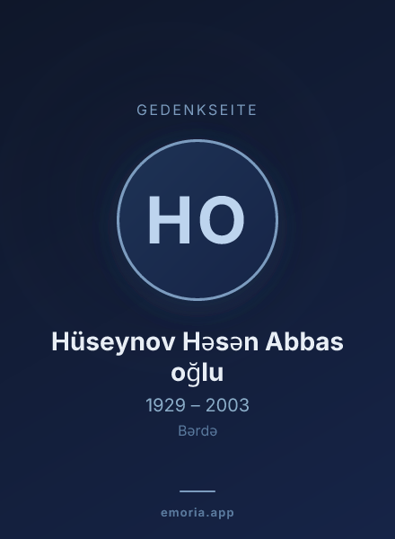 Gedenkportrait von Hüseynov Həsən Abbas oğlu