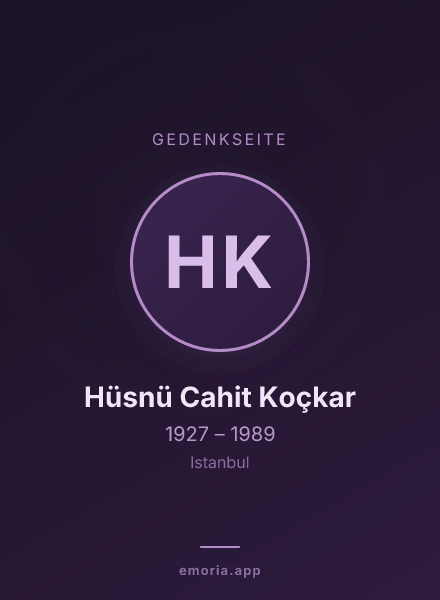 Gedenkportrait von Hüsnü Cahit Koçkar