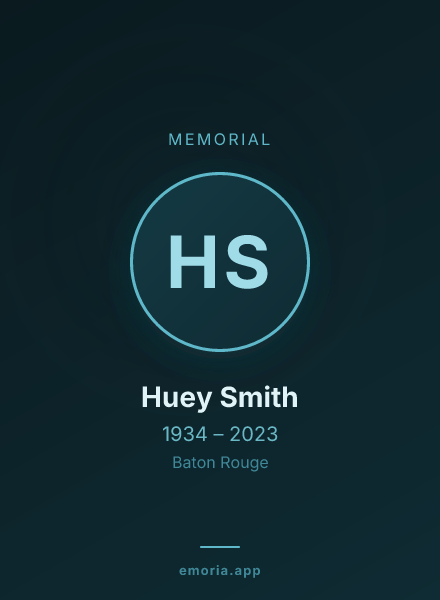 Memorial portrait of Huey Smith
