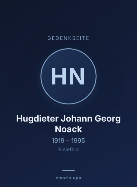 Gedenkportrait von Hugdieter Johann Georg Noack