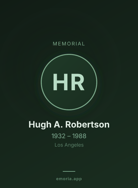 Memorial portrait of Hugh A. Robertson