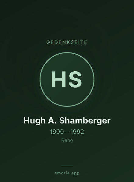 Gedenkportrait von Hugh A. Shamberger