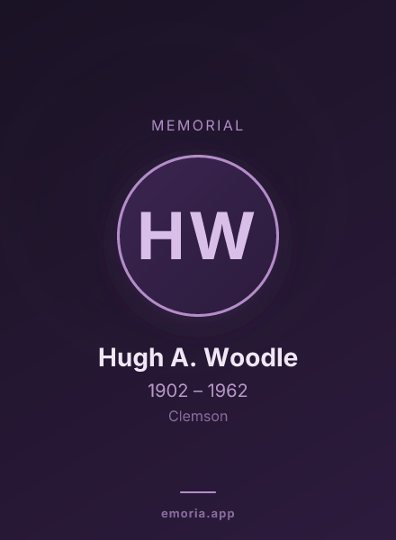 Memorial portrait of Hugh A. Woodle