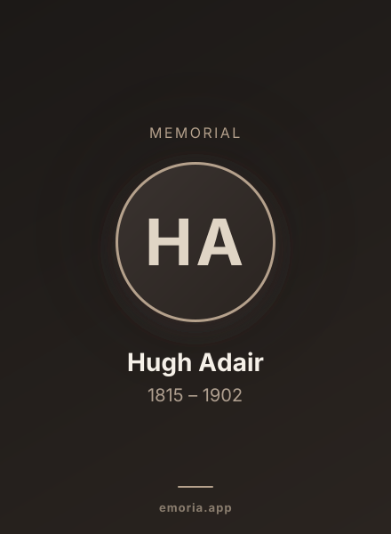 Memorial portrait of Hugh Adair