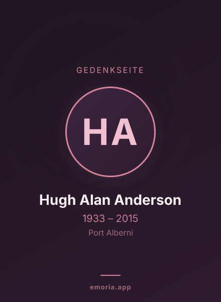 Gedenkportrait von Hugh Alan Anderson