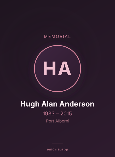 Memorial portrait of Hugh Alan Anderson