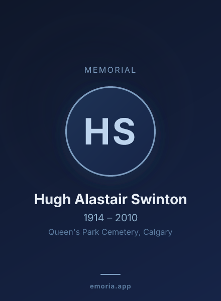 Memorial portrait of Hugh Alastair Swinton
