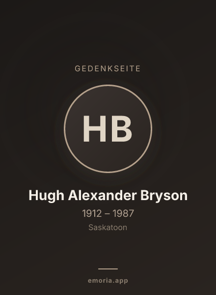 Gedenkportrait von Hugh Alexander Bryson