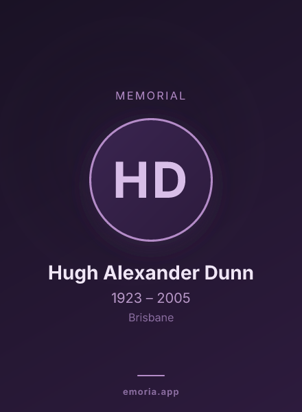 Memorial portrait of Hugh Alexander Dunn