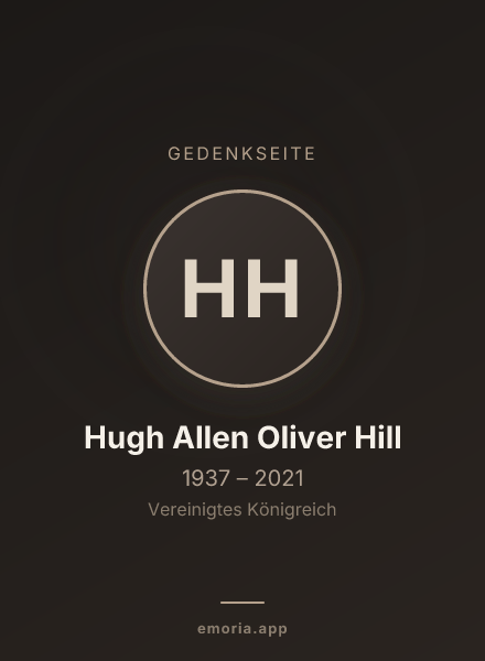 Gedenkportrait von Hugh Allen Oliver Hill