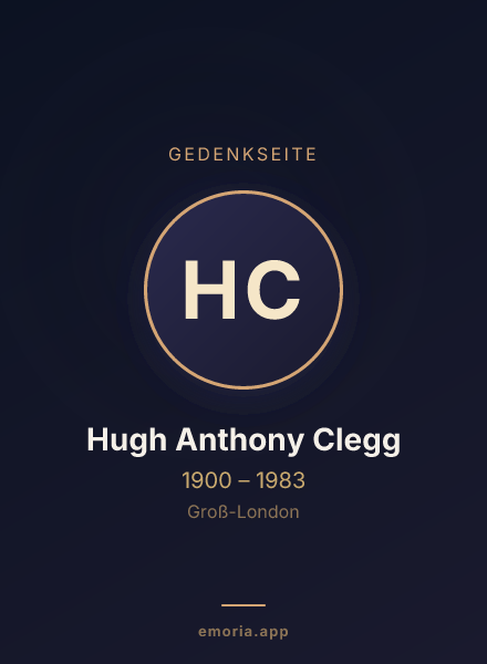 Gedenkportrait von Hugh Anthony Clegg