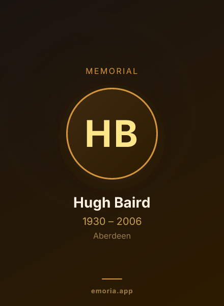 Memorial portrait of Hugh Baird