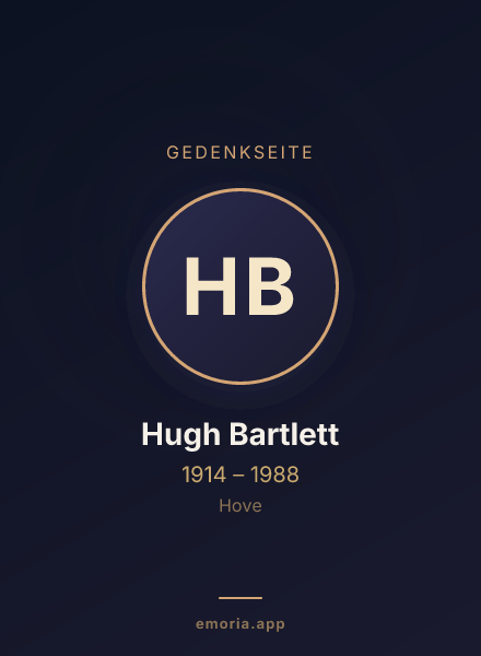 Gedenkportrait von Hugh Bartlett