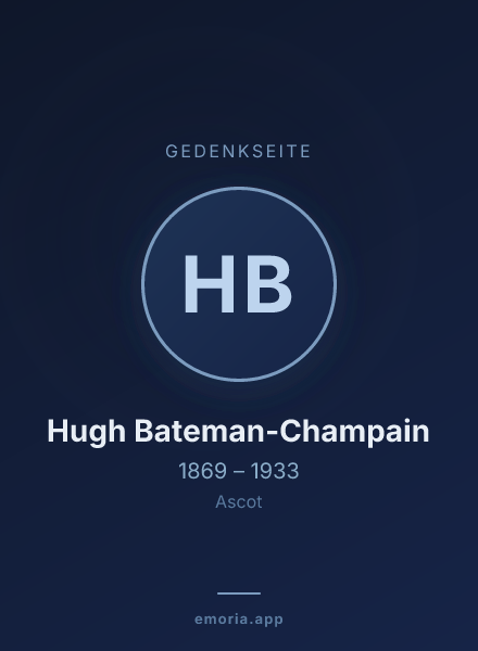 Gedenkportrait von Hugh Bateman-Champain