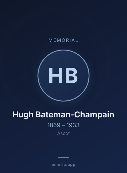 Memorial portrait of Hugh Bateman-Champain