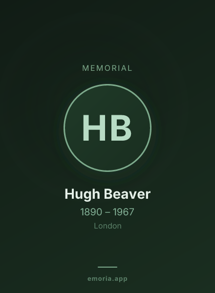 Memorial portrait of Hugh Beaver