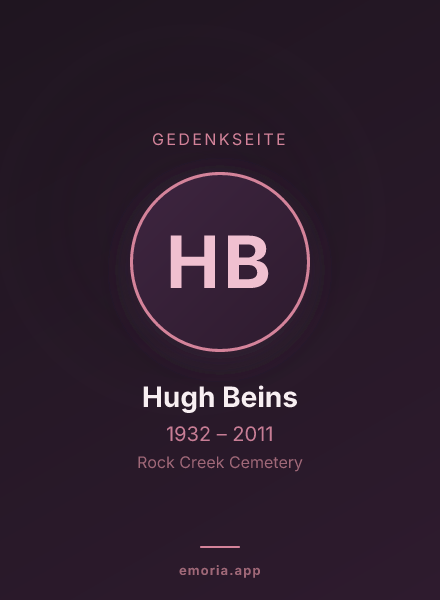 Gedenkportrait von Hugh Beins
