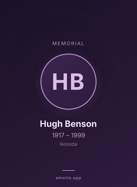 Memorial portrait of Hugh Benson