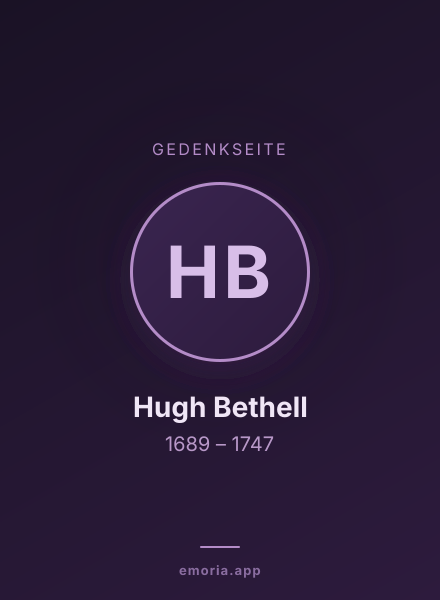 Gedenkportrait von Hugh Bethell