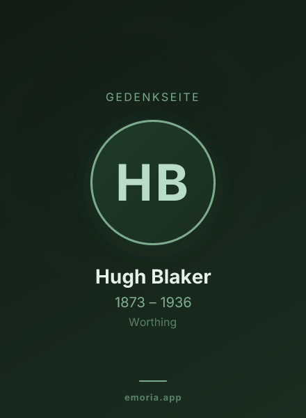 Gedenkportrait von Hugh Blaker