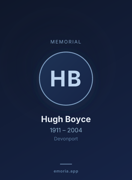 Memorial portrait of Hugh Boyce