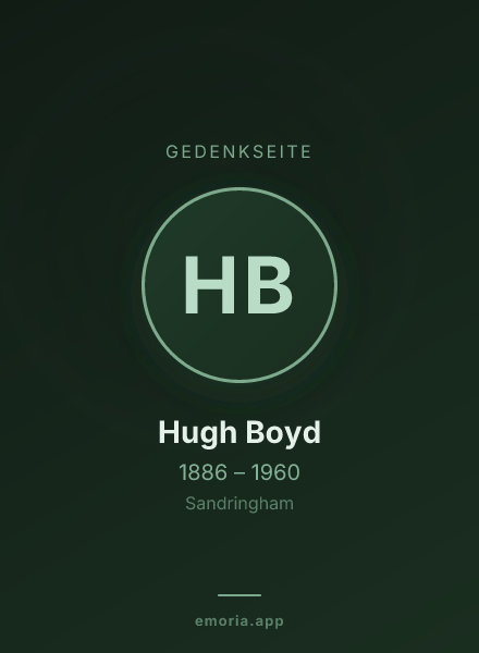 Gedenkportrait von Hugh Boyd