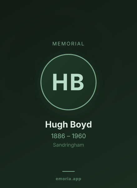 Memorial portrait of Hugh Boyd
