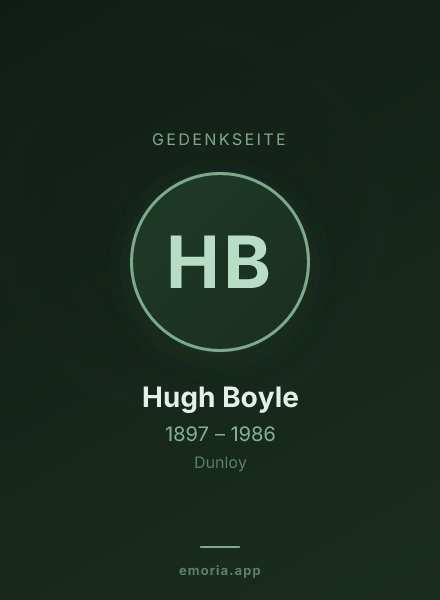 Gedenkportrait von Hugh Boyle