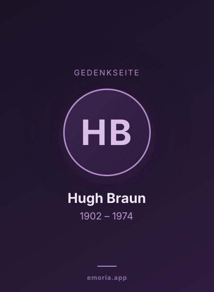 Gedenkportrait von Hugh Braun