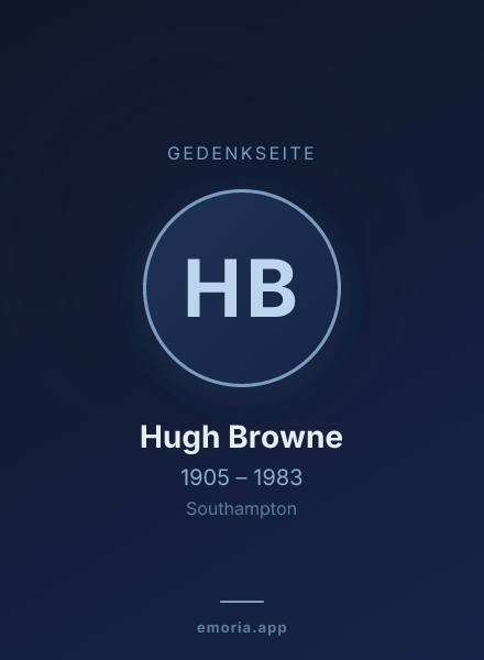 Gedenkportrait von Hugh Browne