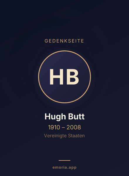 Gedenkportrait von Hugh Butt