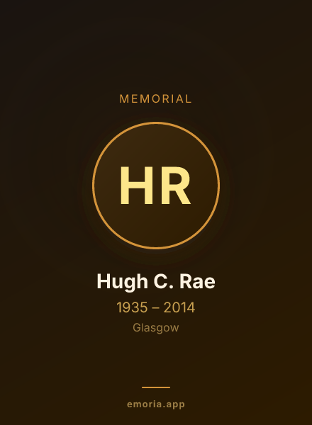 Memorial portrait of Hugh C. Rae