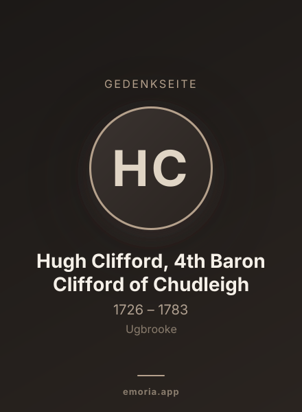 Gedenkportrait von Hugh Clifford, 4th Baron Clifford of Chudleigh