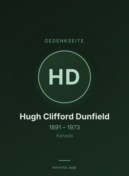 Gedenkportrait von Hugh Clifford Dunfield