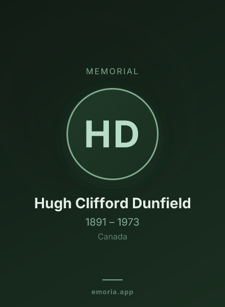 Memorial portrait of Hugh Clifford Dunfield