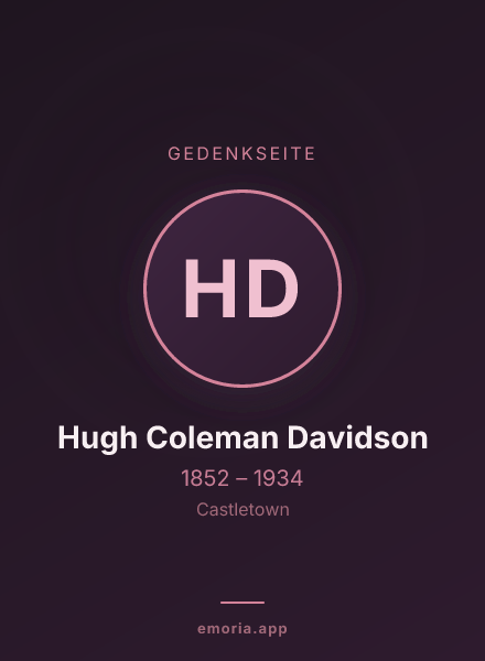 Gedenkportrait von Hugh Coleman Davidson