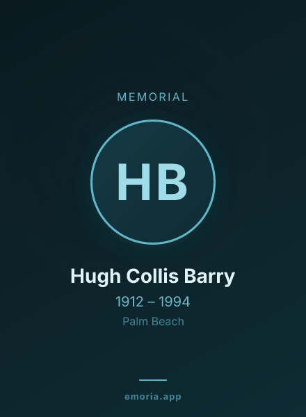Memorial portrait of Hugh Collis Barry