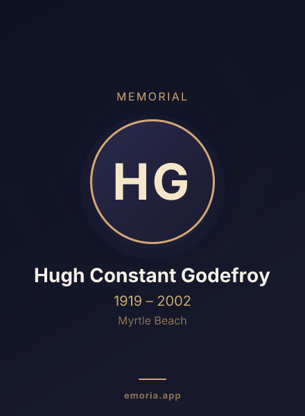 Memorial portrait of Hugh Constant Godefroy