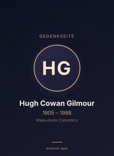 Gedenkportrait von Hugh Cowan Gilmour